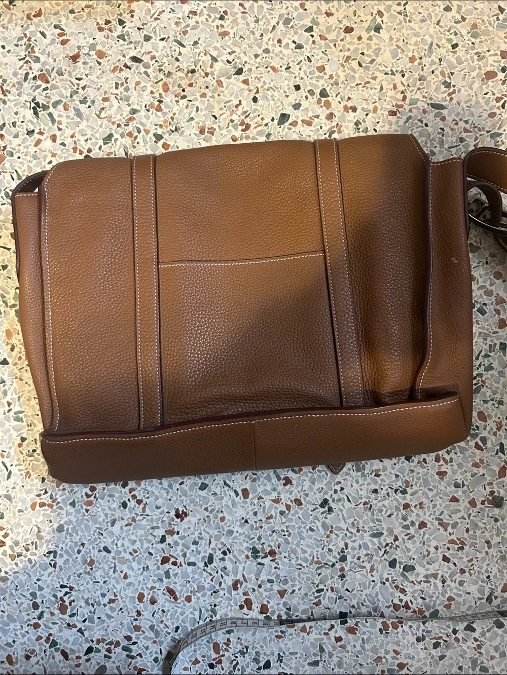Men's Tan  real strong Leather Messenger Bag