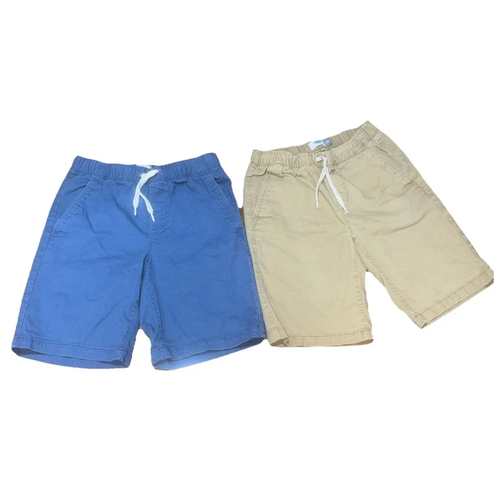 Old Navy Boys  XL (14-16)  Blue/Khaki Pull On Cotton Shorts
