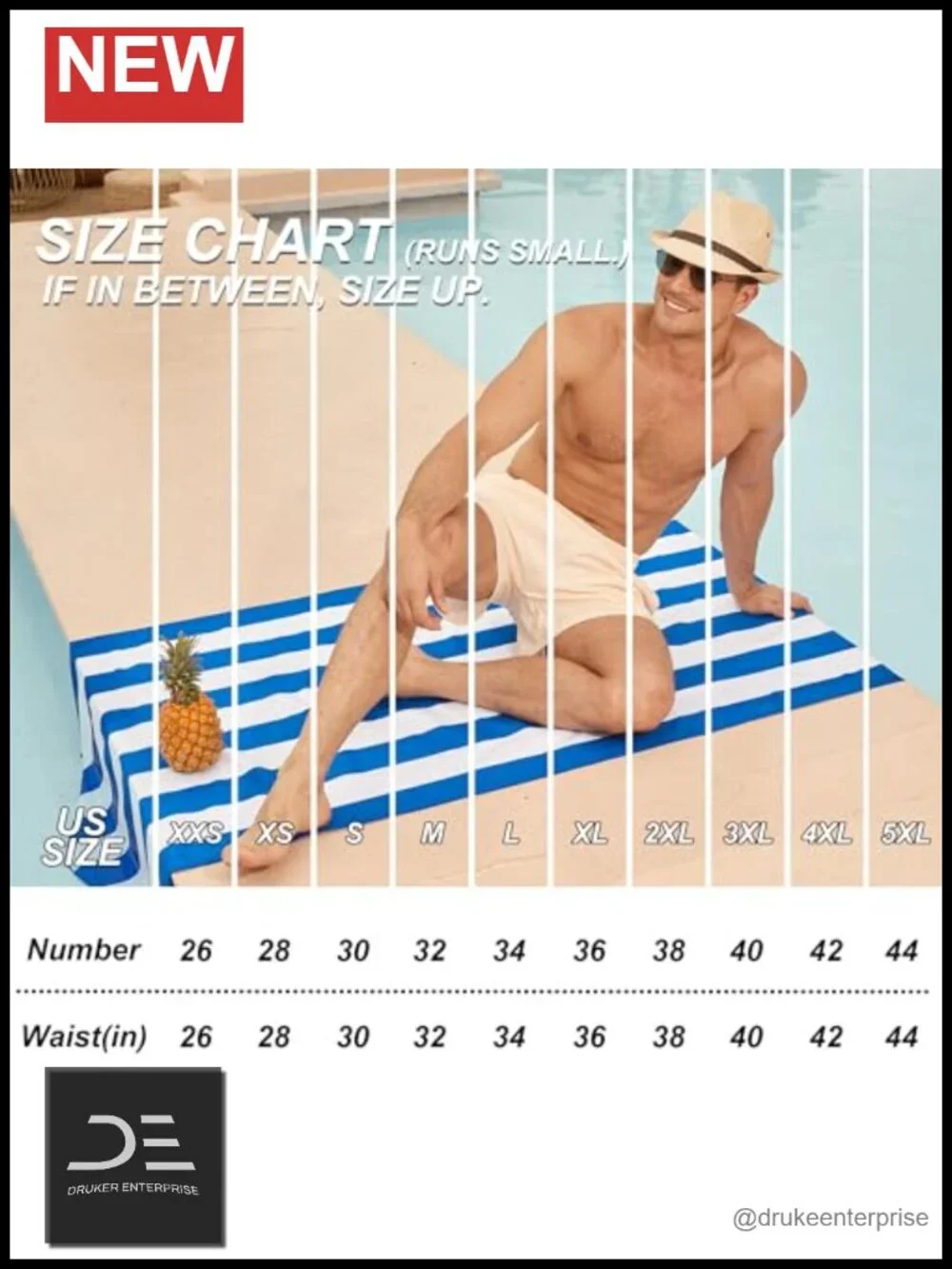 Quick Dry Swim Trunks with Compression Liner and Zipper Pockets