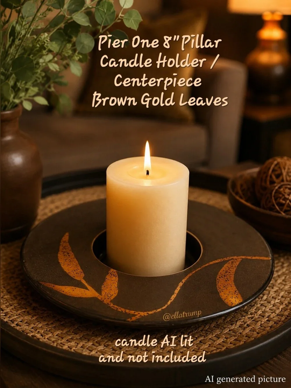 Pier One Pillar Candle Holder Or Center piece 8