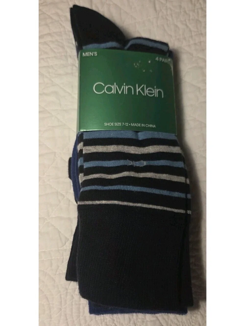 Calvin Klein Men Size 7 - 12 Combed Cotton 4 Pack Dress Socks
