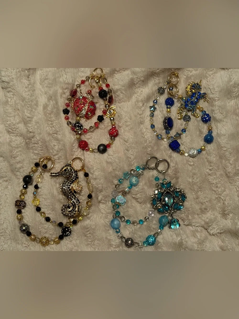 Bag Charms Crystal Chain Multi-Strand