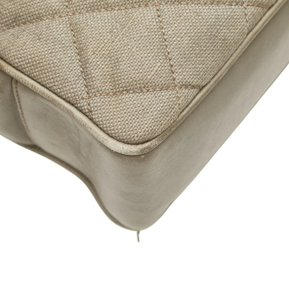 CHANEL gray leather