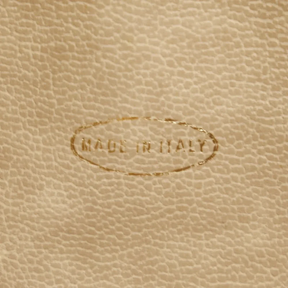 CHANEL gray leather