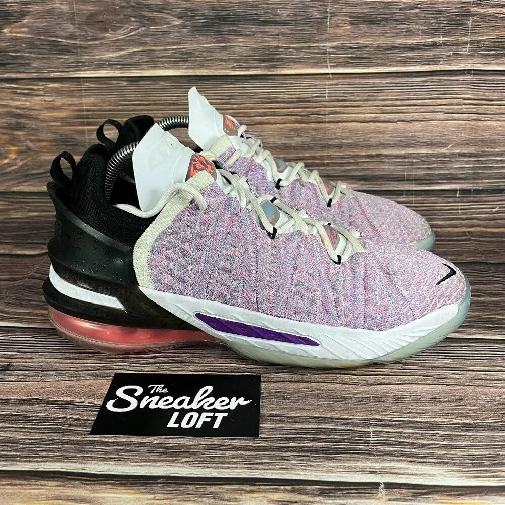 Nike‎ LeBron 18 XVIII Youth Purple White Basketball Shoes