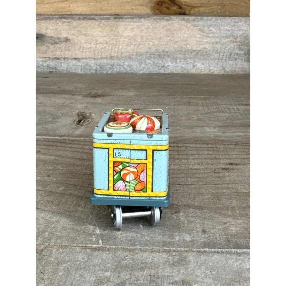 1995 Christmas Hallmark Ornament‎ METAL TIN Yuletide Central TRAIN TENDER CAR #2