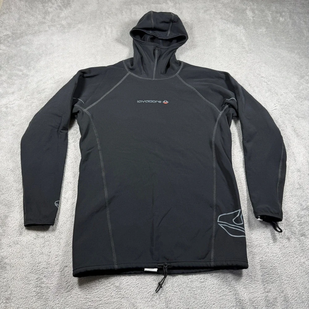 Lavacore Polytherm Hooded Long Sleeve Rash Guard Mens Large Black Scuba Diving