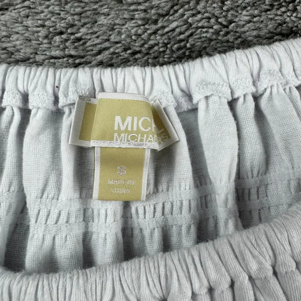 Michael Kors Smocked Off The Shoulder Top Women's Small White