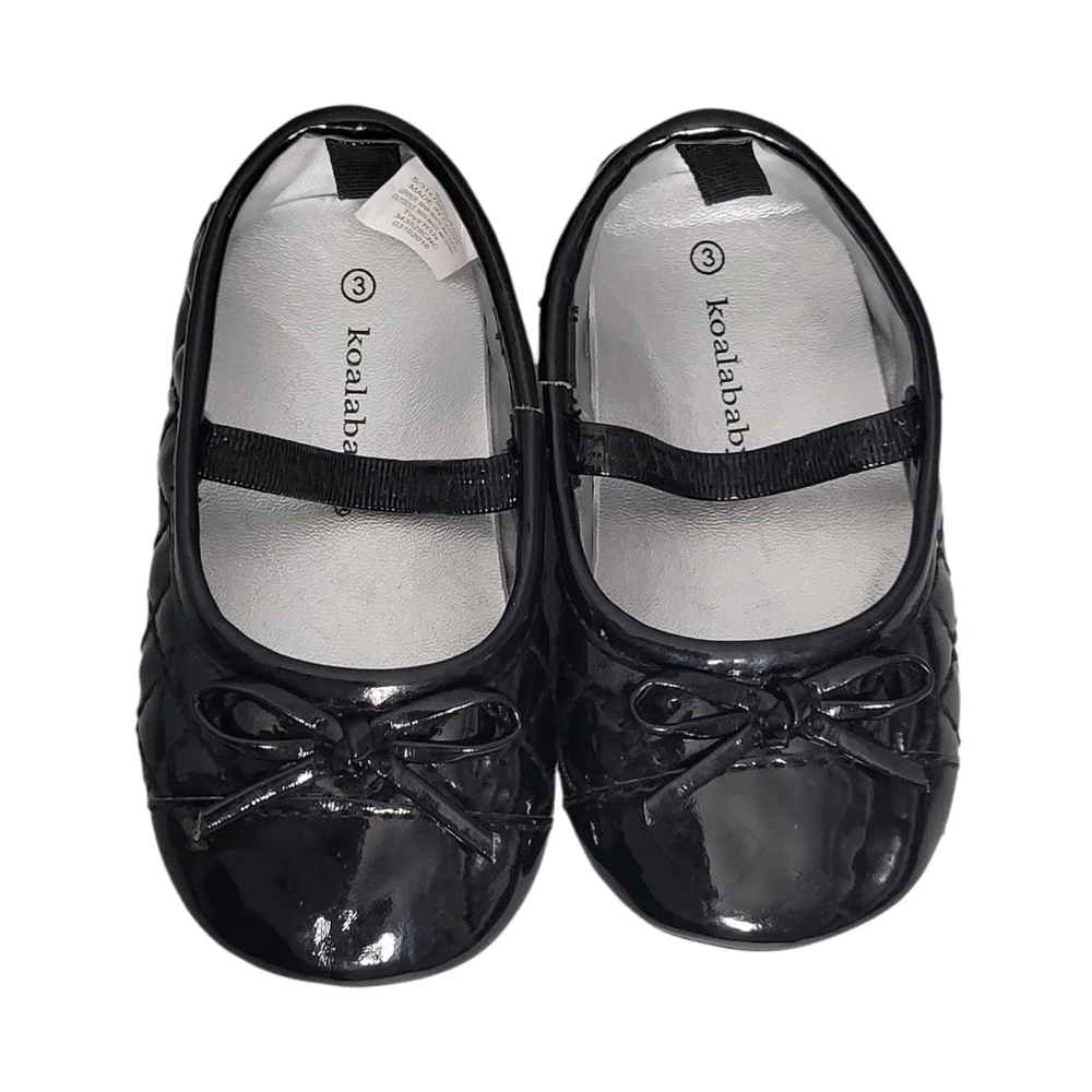 Koalababy Black Faux Patent Leather Ballet Flats