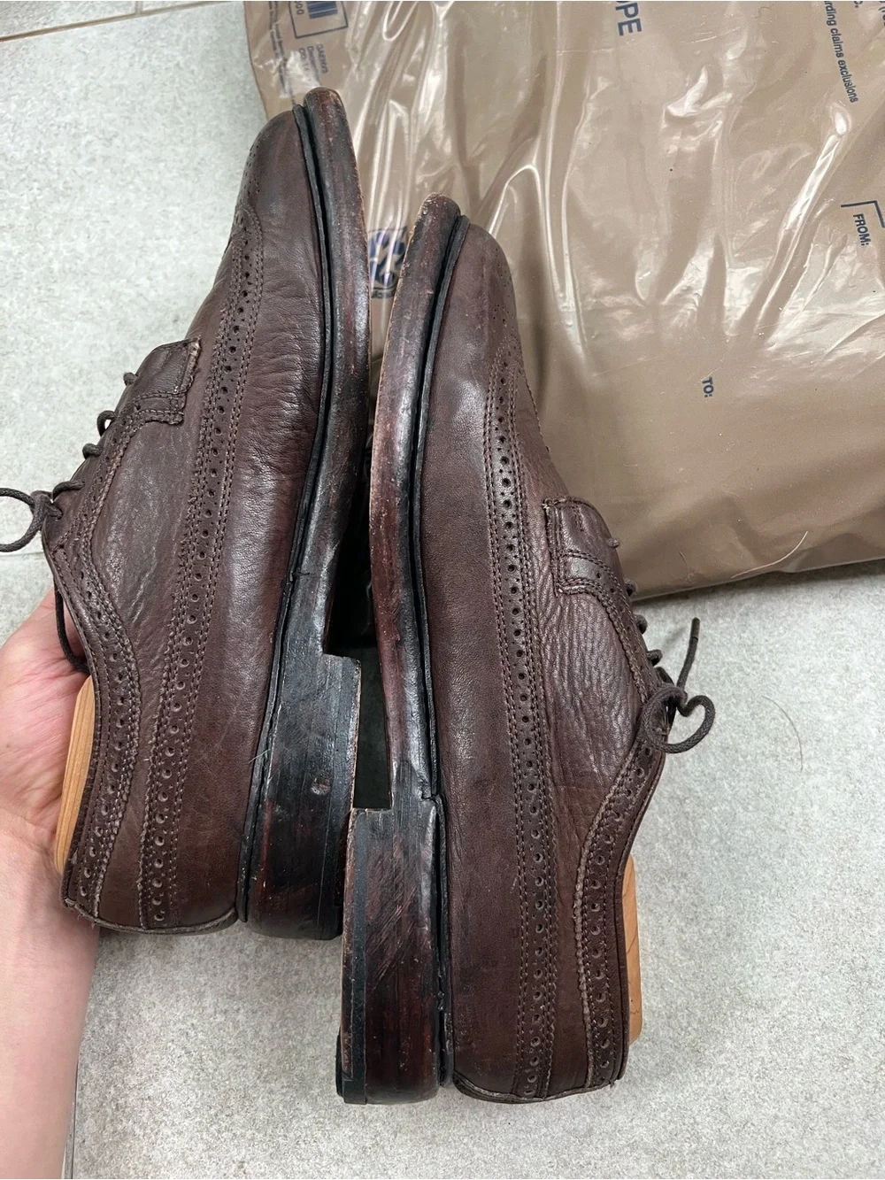 Florsheim Dark Brown Leather Wingtip Oxfords
