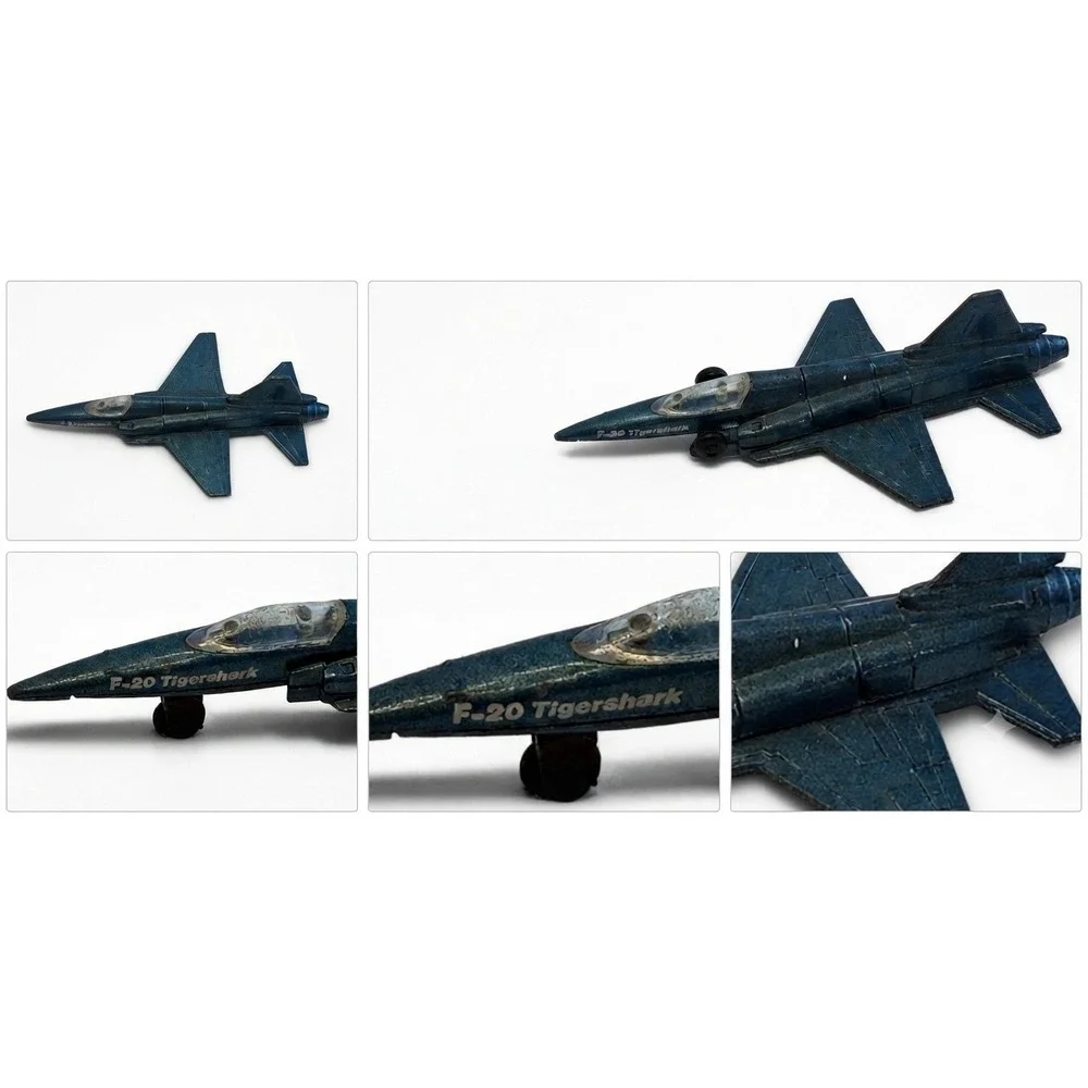 Vintage F-20 Tigershark Diecast Fighter Jet Metallic Blue Military Plane A212