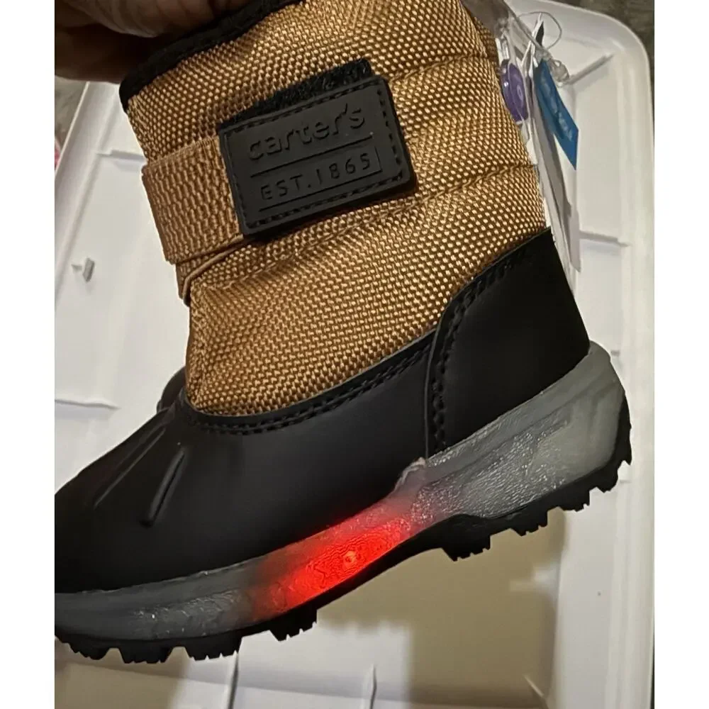 Carter's Toddler Light-Up Snow Boots (Brown/Black) MSRP $56.00