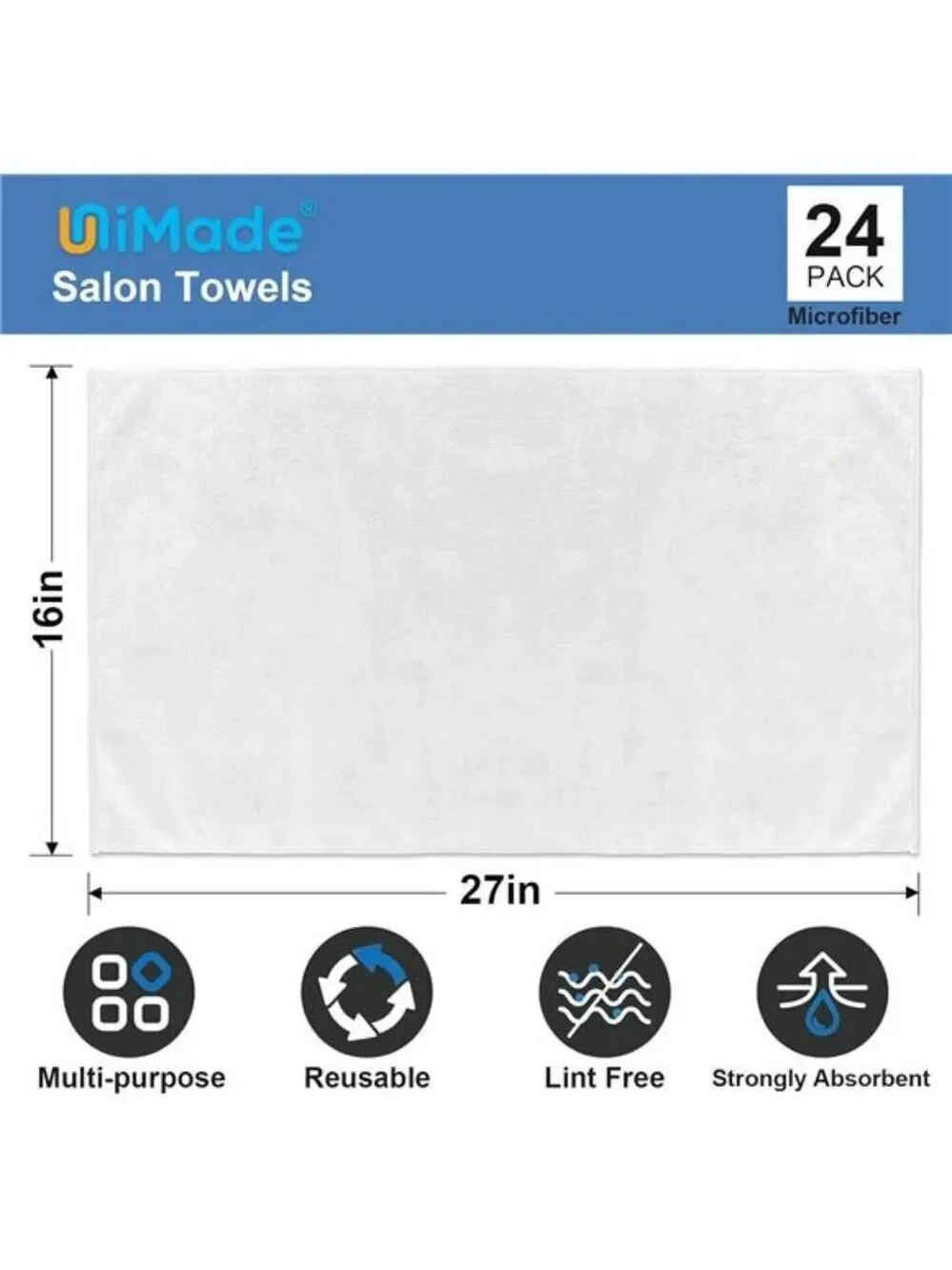 White Microfiber Hand Towels Set 24 Pack Quick Dry Absorbent Gym Bathroom Salon