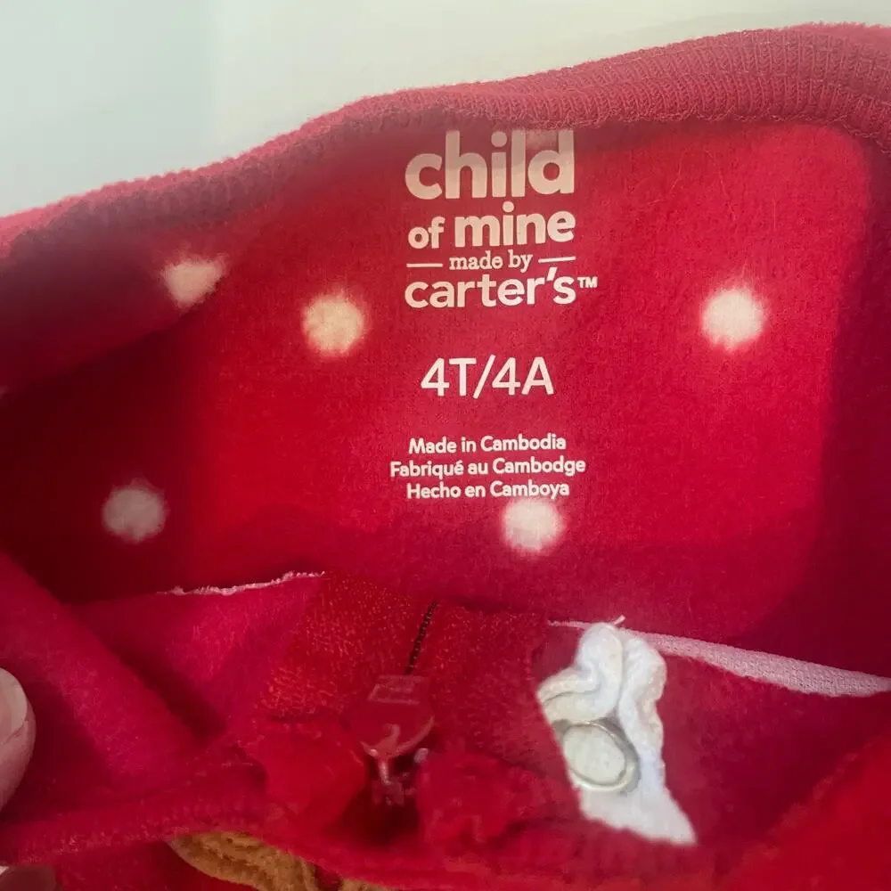 Carter's Child of Mine Reindeer Holiday Pajamas Sz 4T