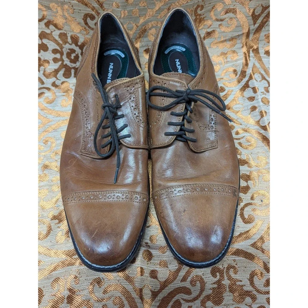Quiet‎ Luxury Business Casual Cognac Leather Oxford Shoes Nunn Bush Size 13