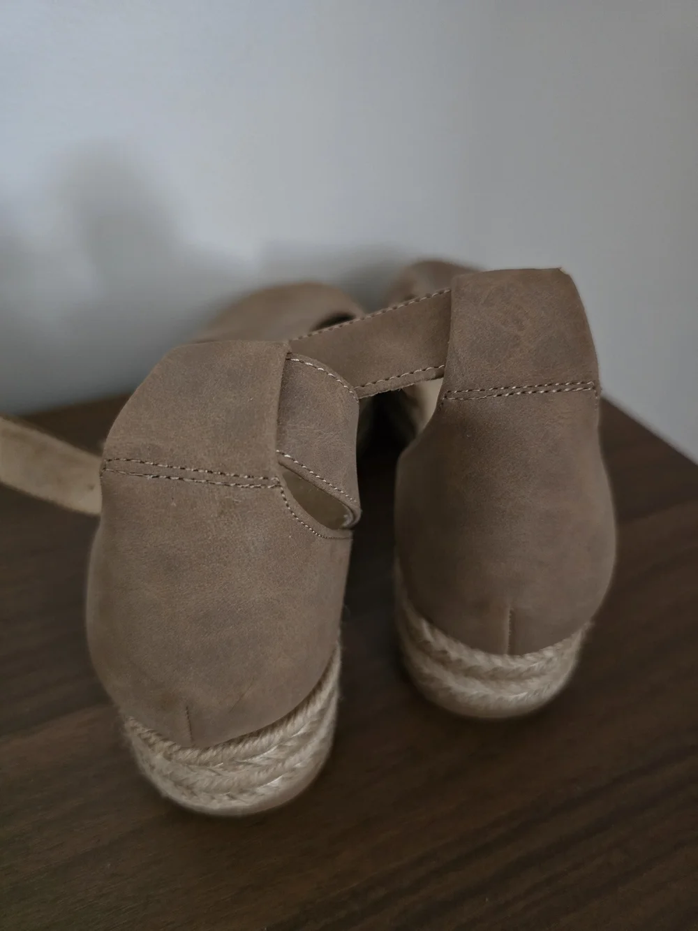 Naturalizer Taupe Espadrille Wedge Sandals with Ankle Strap