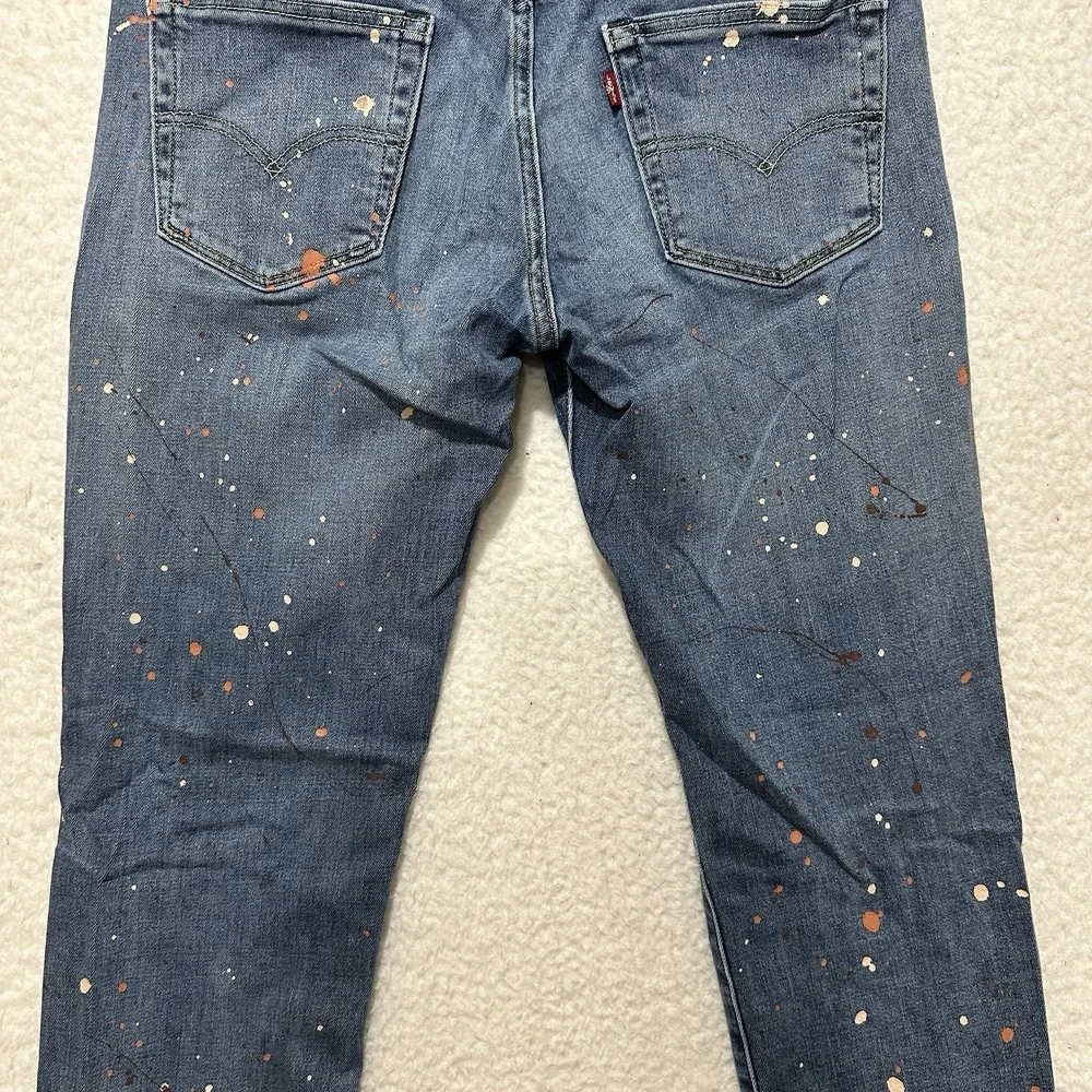 Levis 511 Jeans Tapered Stretch Cotton Classic Denim Blue Customized‎ Size 33