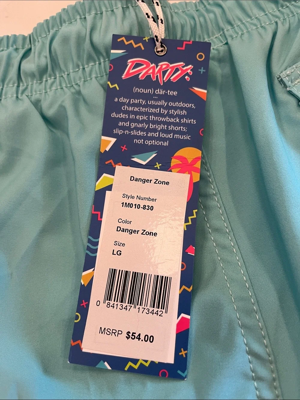Southern Shirt Co. Colorblock Swim Shorts in Teal, Coral & Blue
