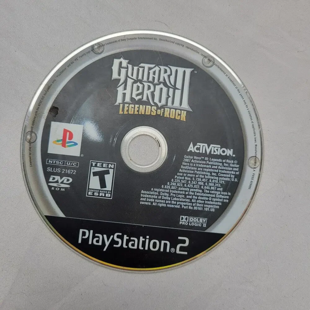Guitar Hero III Legends of Rock Playstation 2 Disc