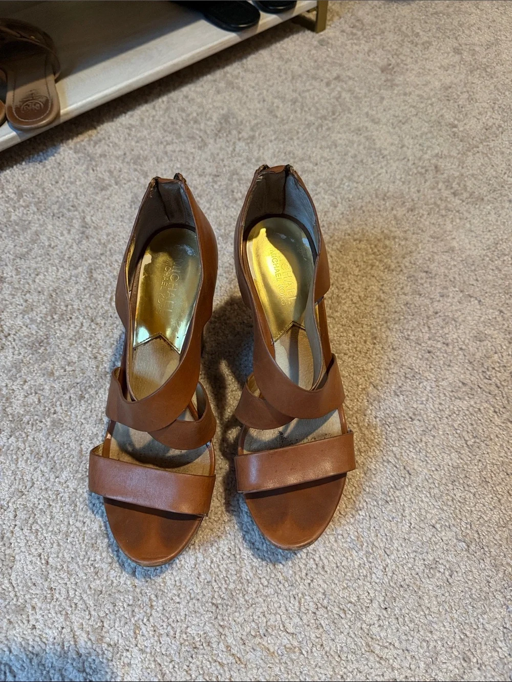 Brown Strappy Women’s Wedges - Michael Kors