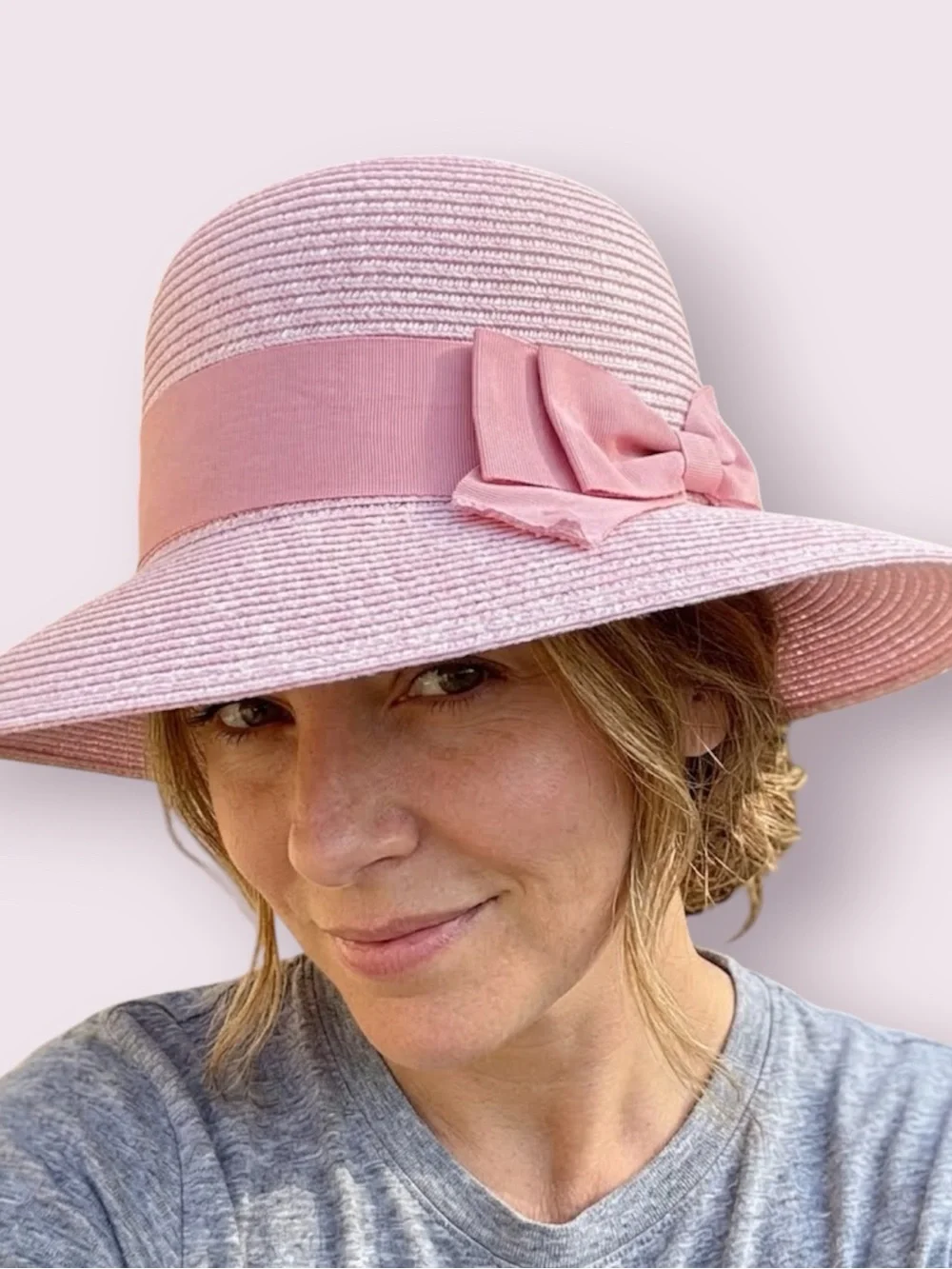 NWT C C Exclusives Straw Floppy Sun Hat Pink One Size