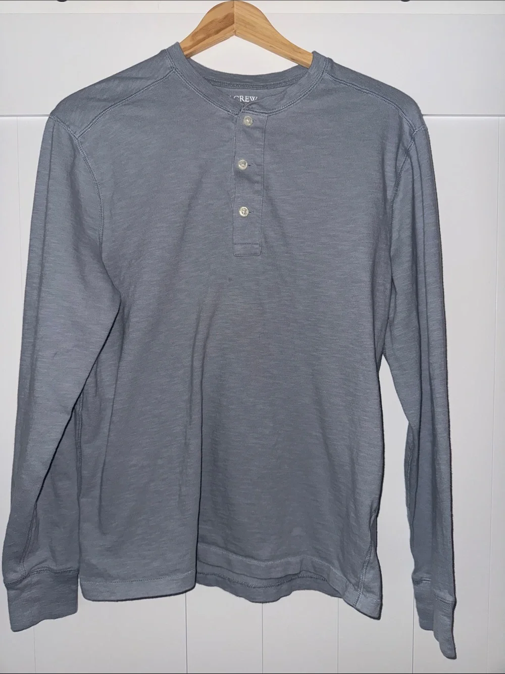 J. Crew Men’s Long-Sleeve Henley in Steel Gray