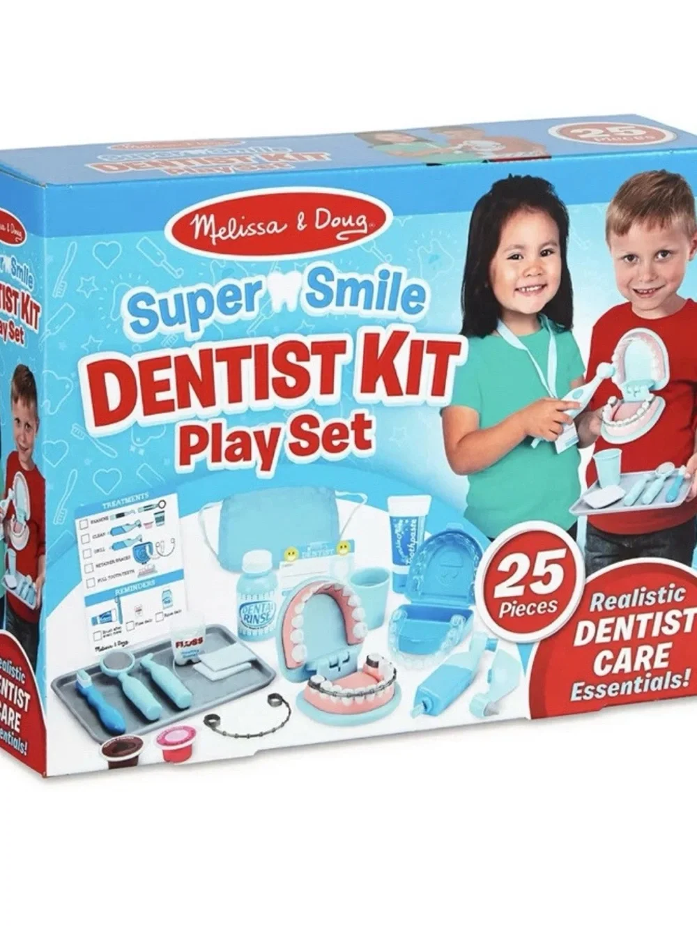 Melissa & Doug Super Smile Dentist Kit Toy Play Set 25 Pc Dental New Sealed
