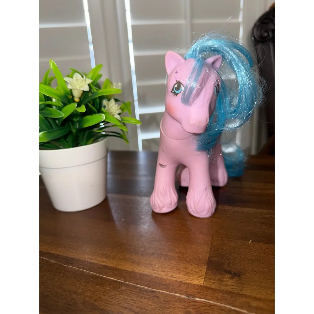 Vintage My Little Pony G1 Daddy  Bright Blue Hair Hasbro 1987 Toy