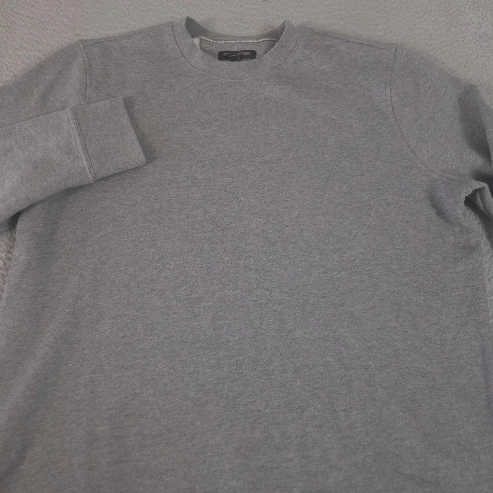 Banana Republic Sweatshirt Mens XL Gray Fleece Crew-Neck Cotton Blend Pullover