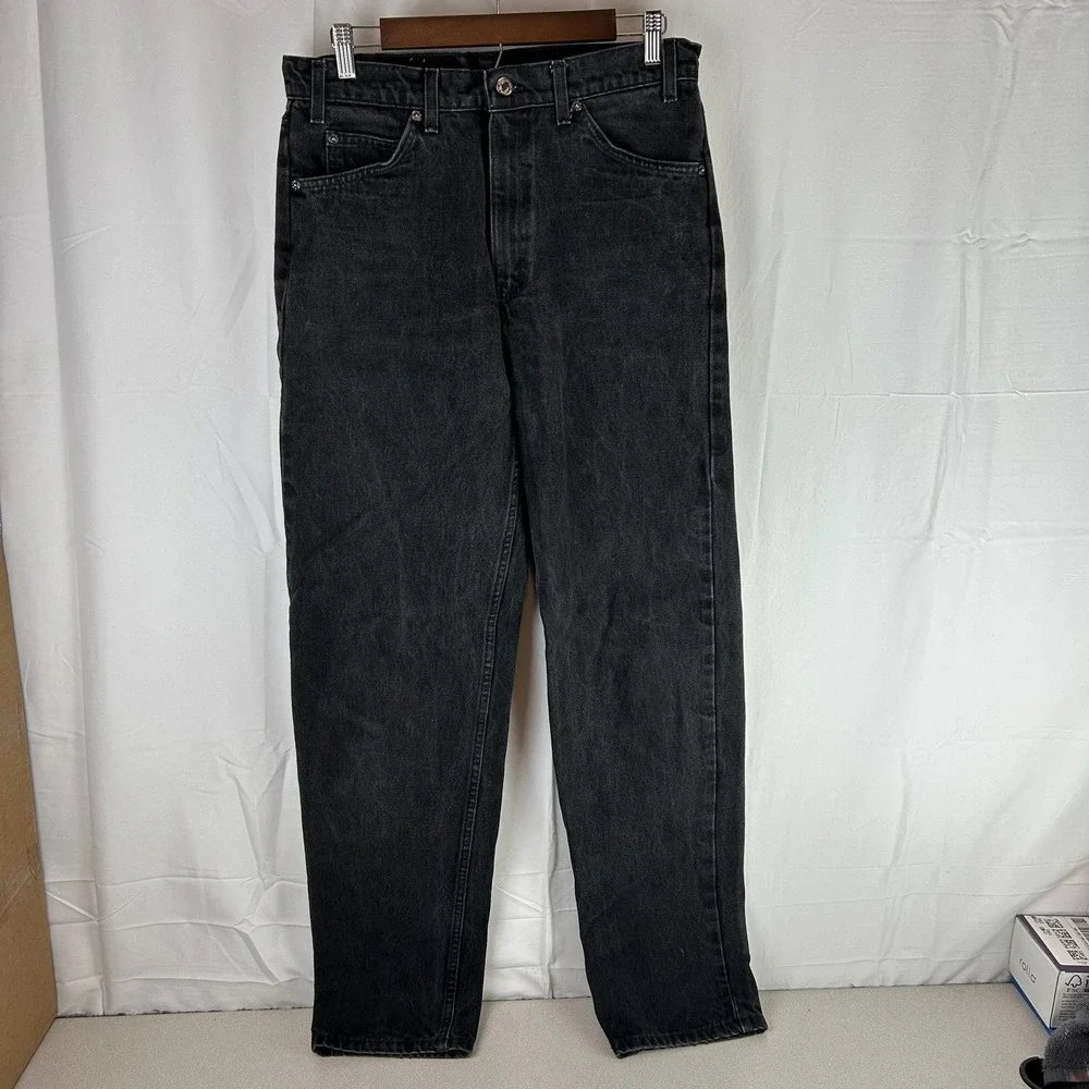 Levis 550 Jeans Mens 33x36 Black Vintage Orange‎ Tab 90's Relaxed Fit Tapered