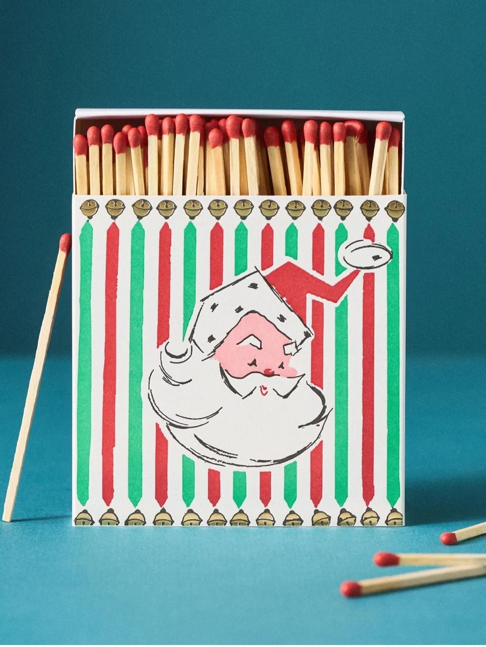 NWT Anthropologie Archivist Festive Matchbox in Santa Bell.