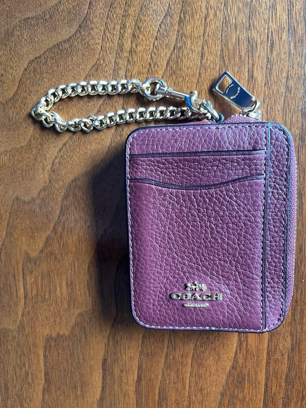 Coach zip leather