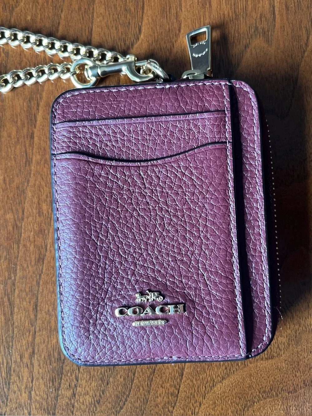 Coach zip leather