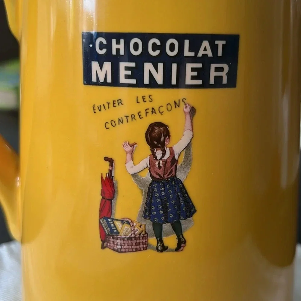 Pitcher Chocolat Menier 7 1/2” French porcelain