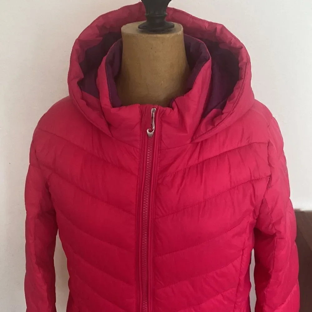 Spyder sz girls L, 14/16 or womens XS long quilted insulated winter jacket