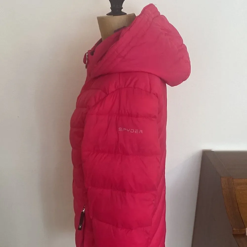 Spyder sz girls L, 14/16 or womens XS long quilted insulated winter jacket