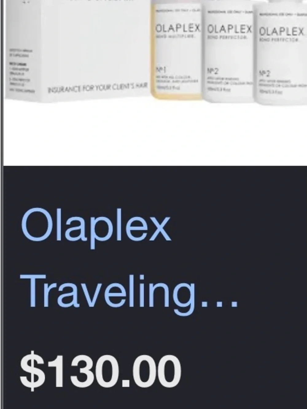OLAPLEX branded traveling