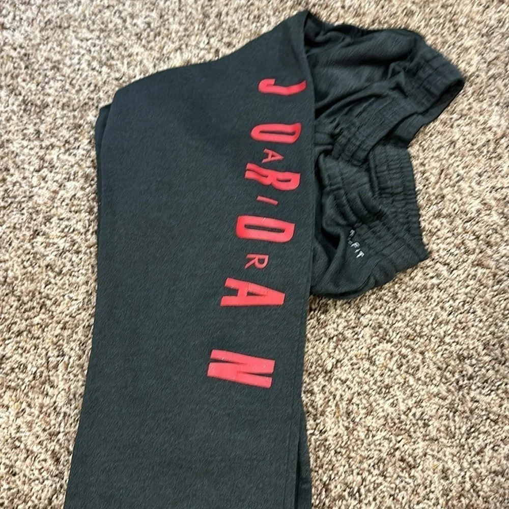 NIKE DRI FIT GRAY AND RED AIR JORDAN JOGGERS