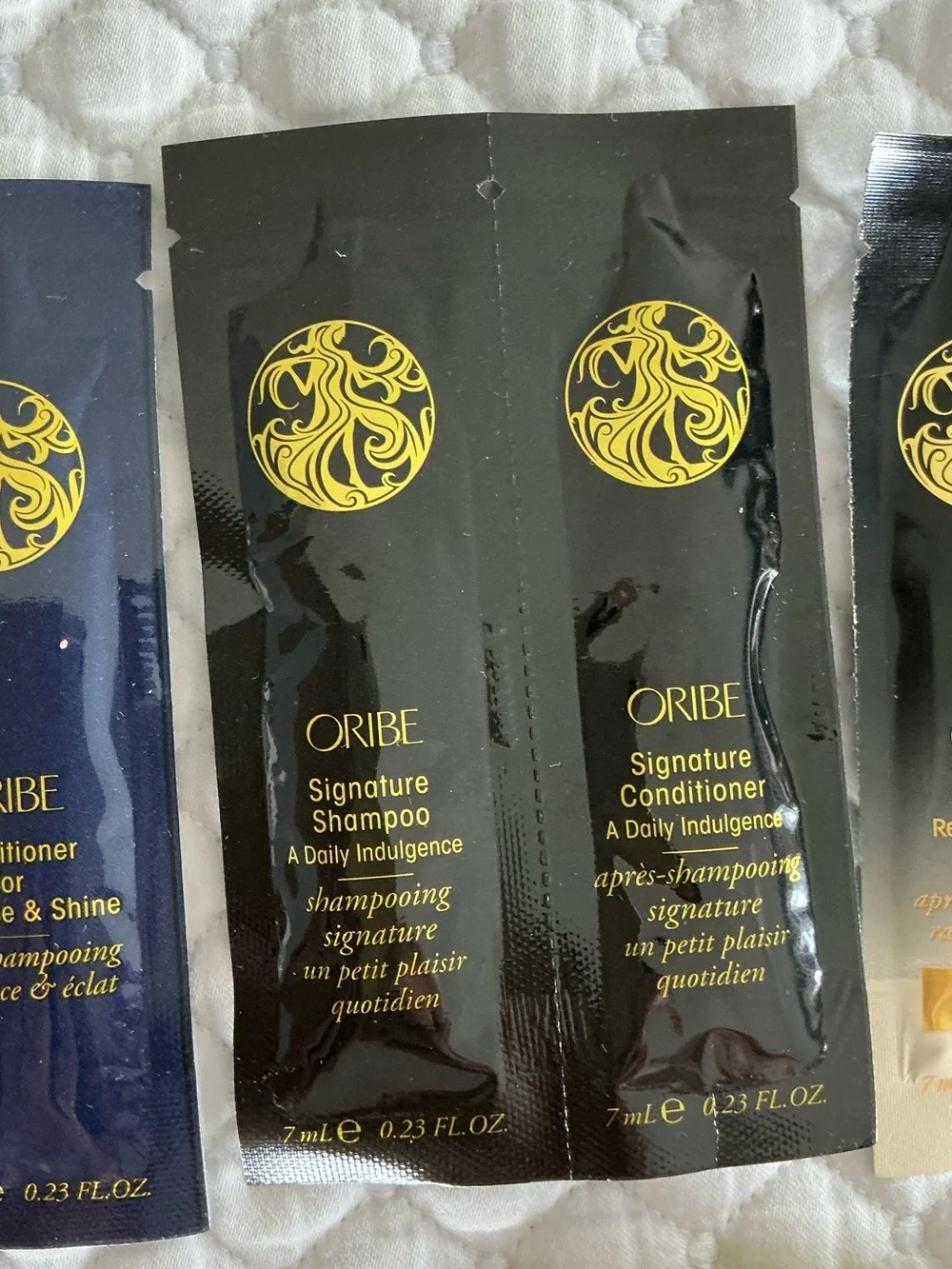 Oribe dry gold samples