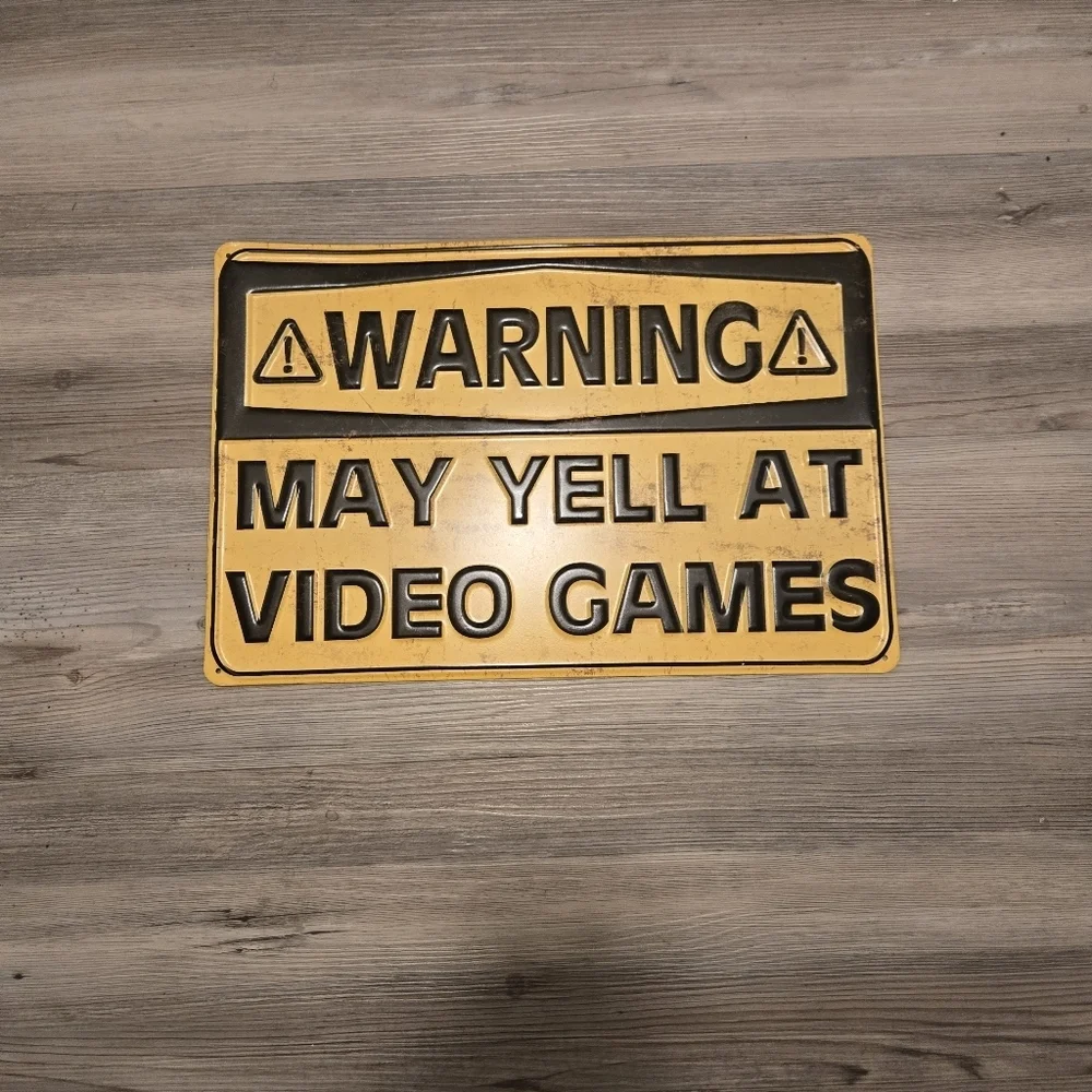 Yellow and Black Rustic Gaming Wall Decor Sign