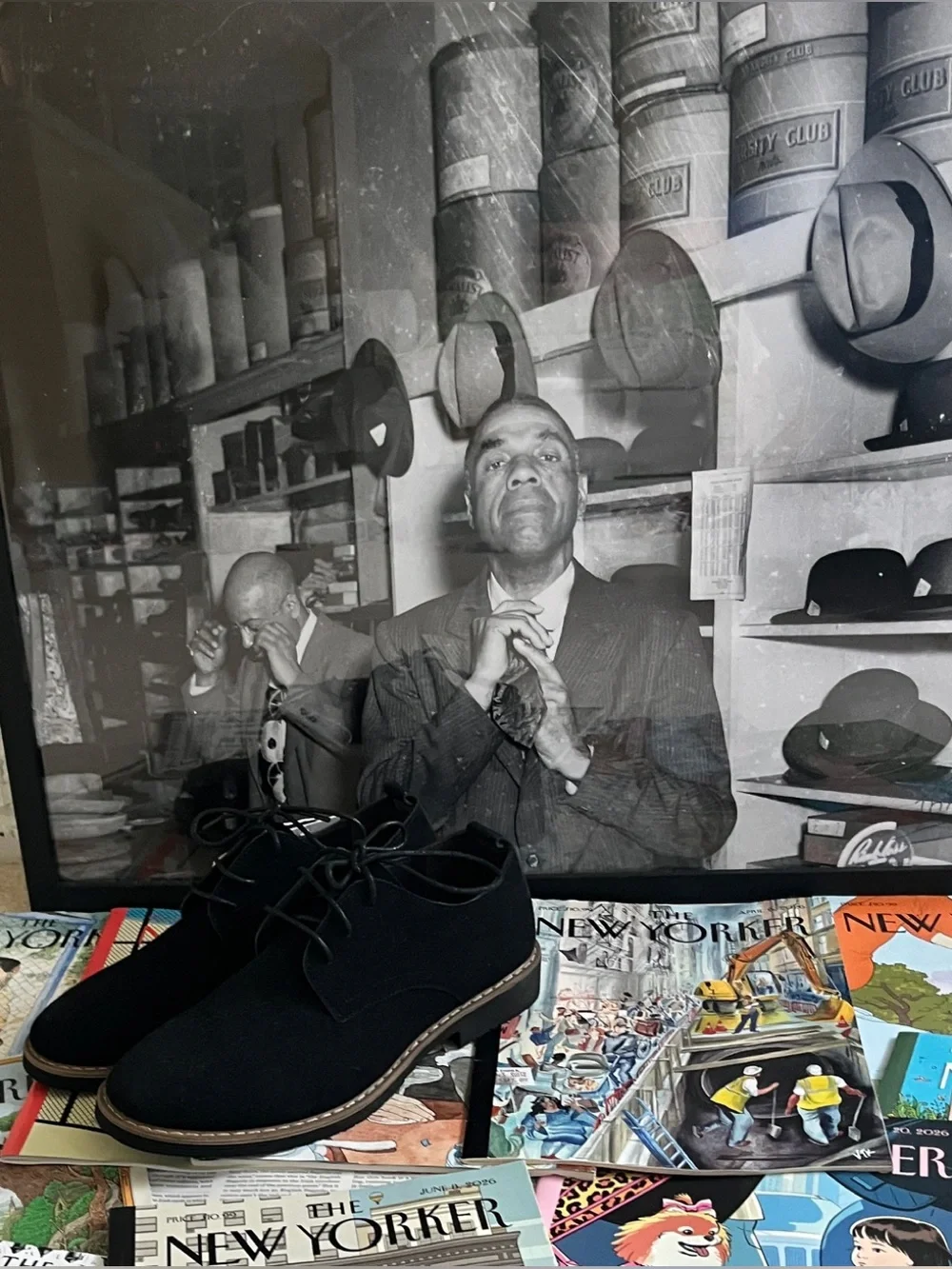 NWT Black Suede Dress Oxfords. with Contrasting Welt - Men's Lace-Up