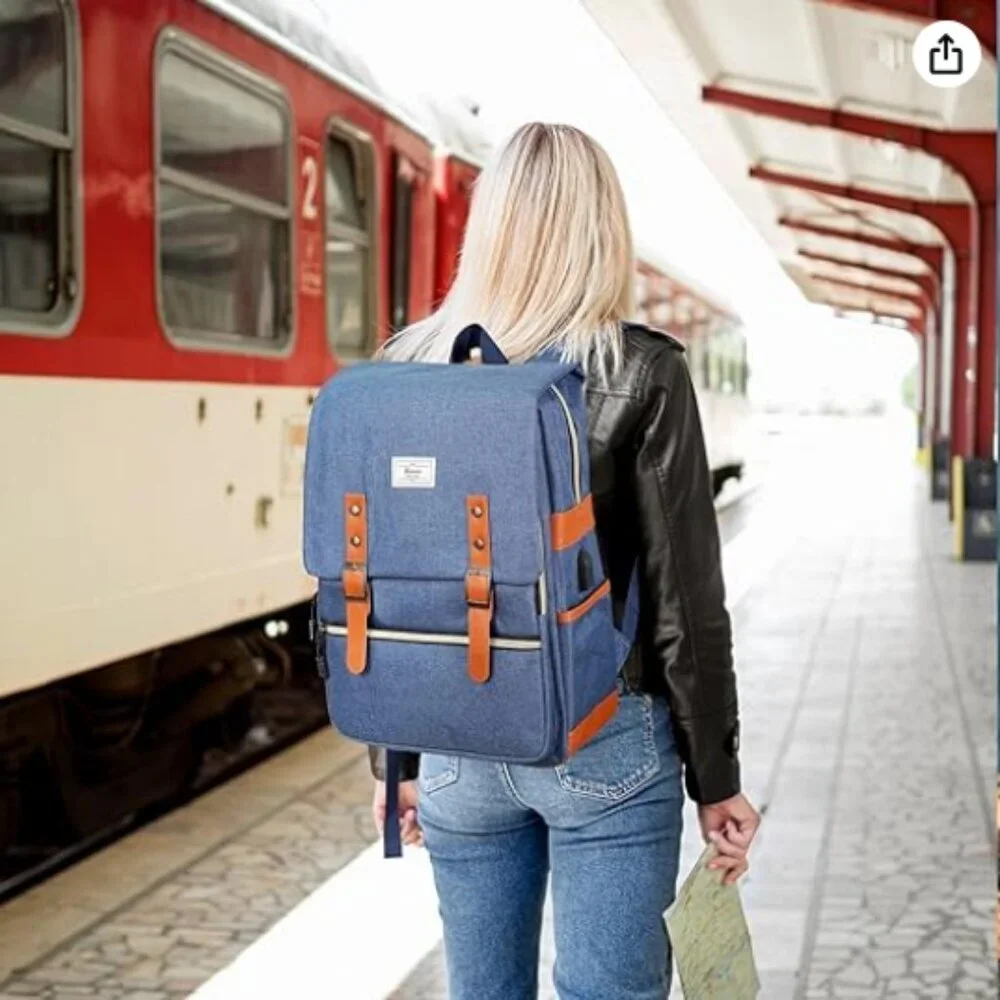 Ronyes Vintage Laptop Backpack for Women Men,15.6 inch Bookbag NWOT