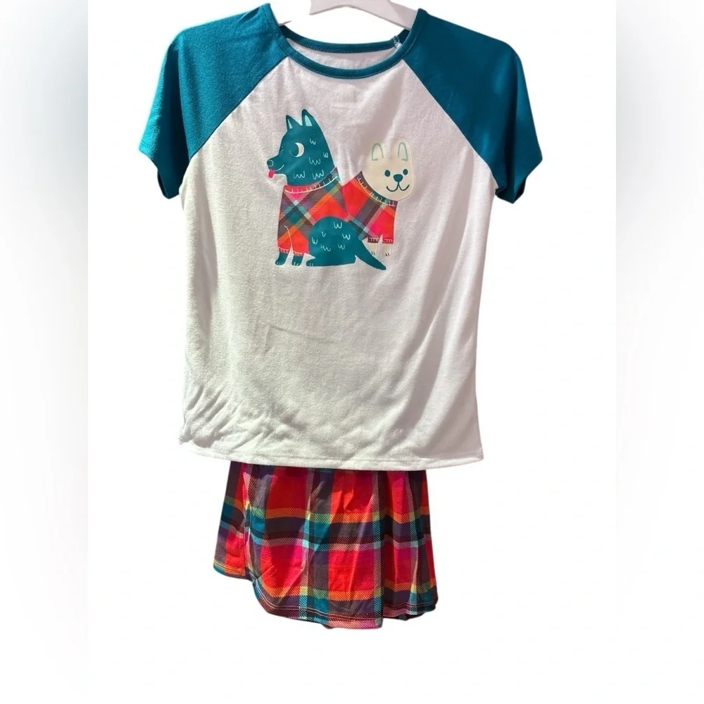 Cat & Jack Kids Pajama Set with Dog Print - Teal and Multicolor