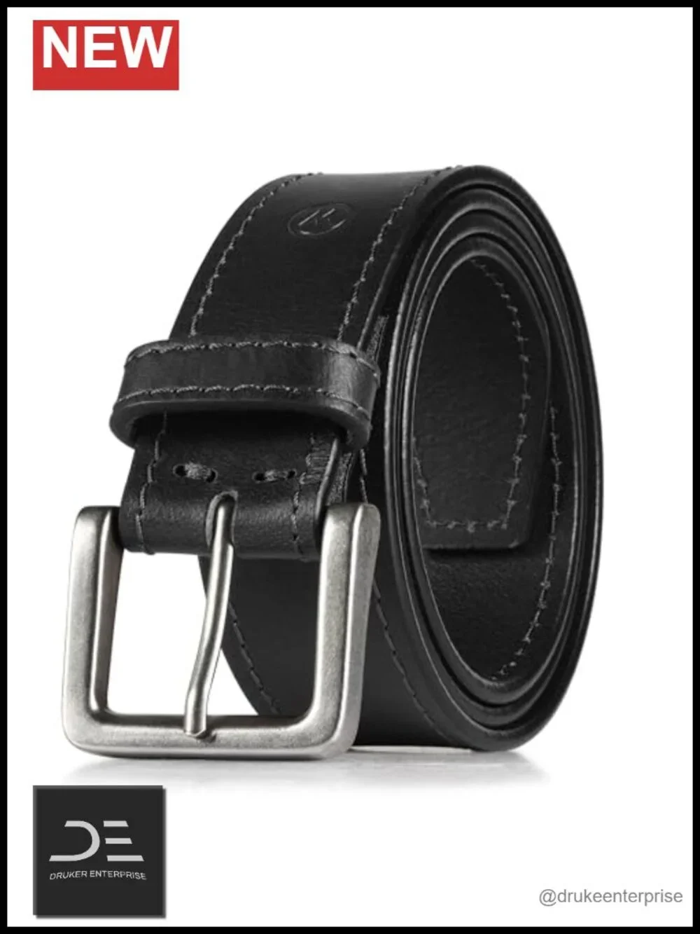 Genuine Leather Western Belt, Square Buckle, Casual Dress Belt for Men