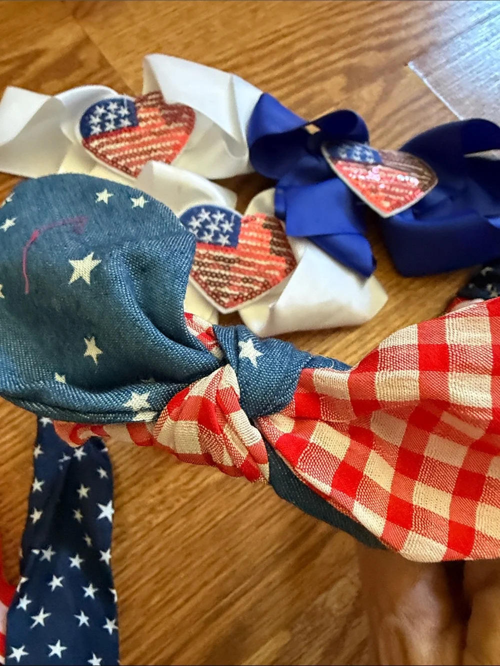 Usa hair bows bands festive kids