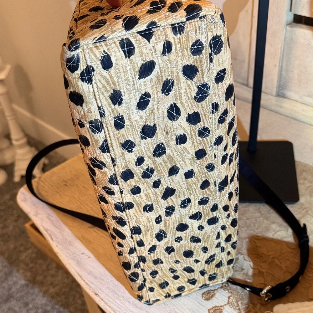 Christian Dior Lady Dior Leopard Large Satchel w/Crossbody Strap