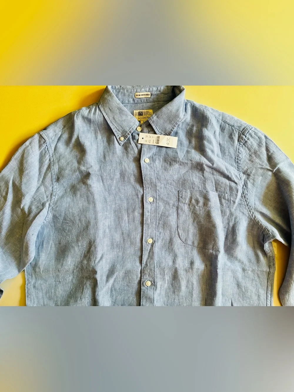 J.Crew. Men’s Best seller Slim Untucked Baird McNutt Irish linen shirt.L.NWT.