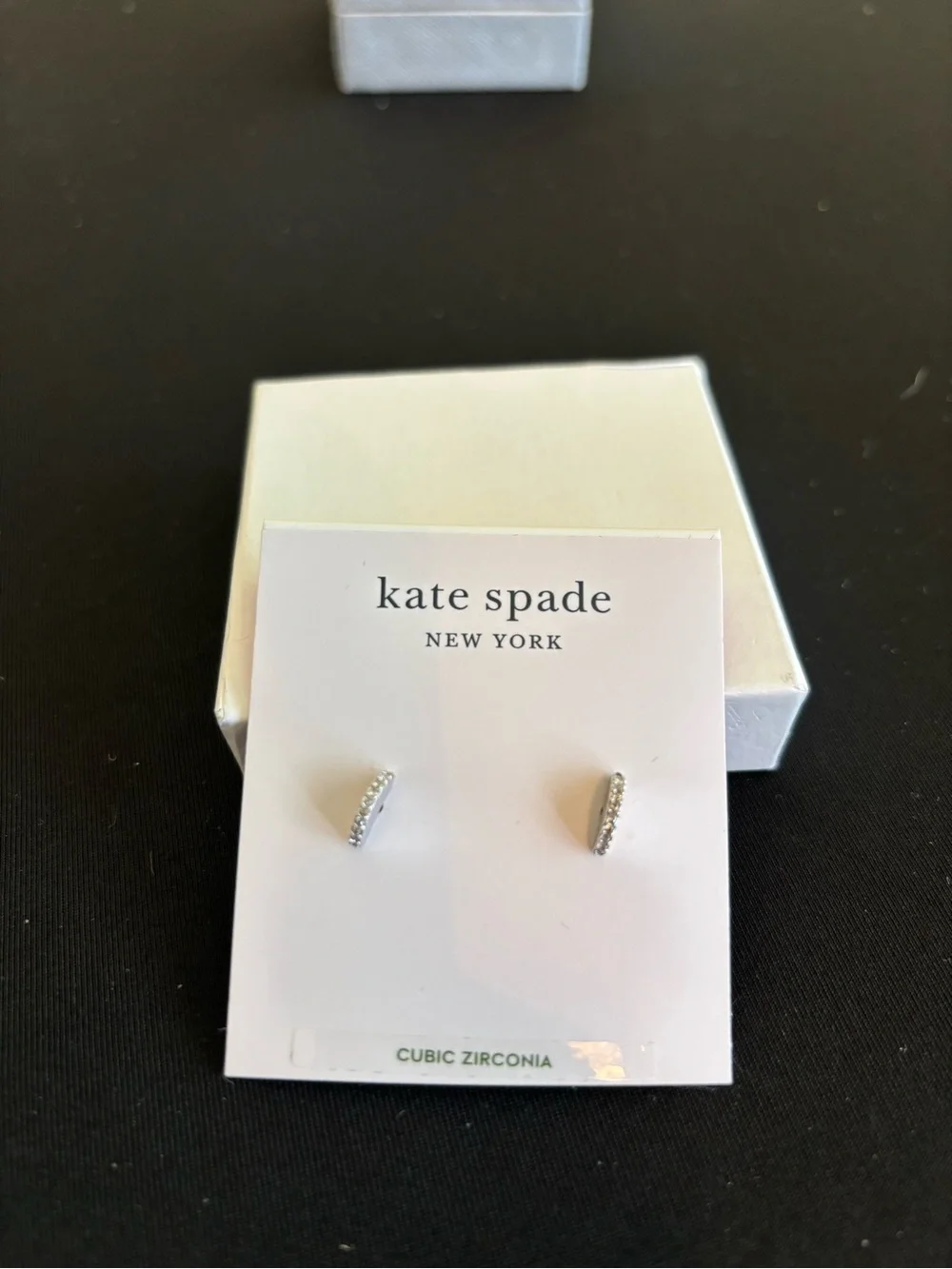 kate spade New York Silver Cubic Zirconia Scallop Stud Earrings