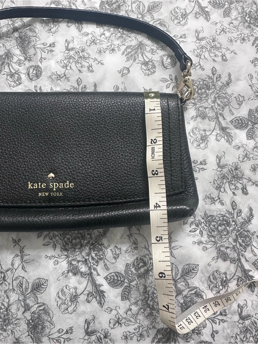 Kate Spade Black Pebbled Leather Clutch Shoulder Bag
