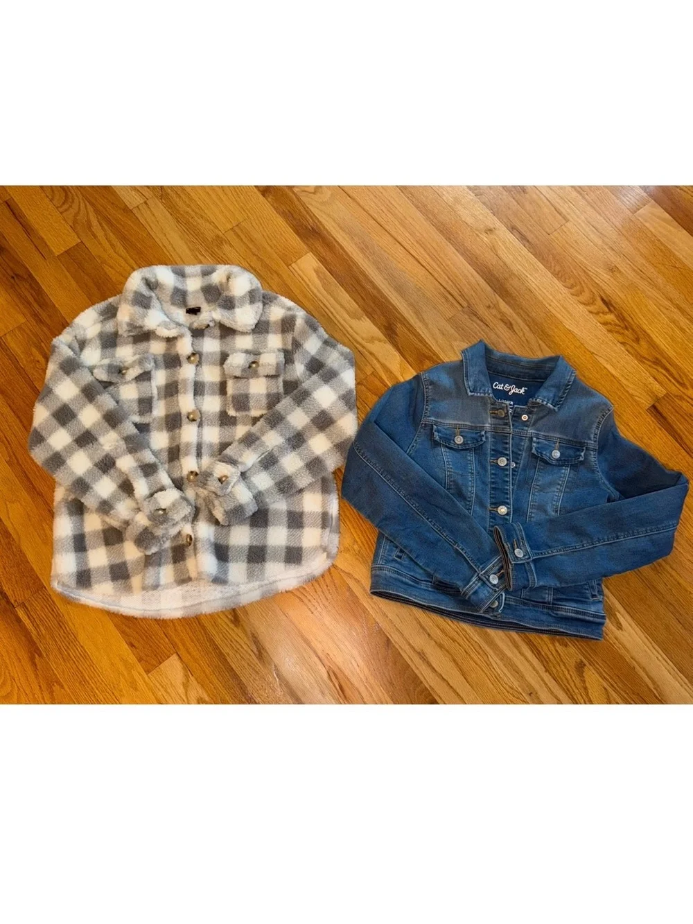 Girls Jackets. Denim Jean Jacket & Fleece Shacket. Youth 10/12. Gently Worn